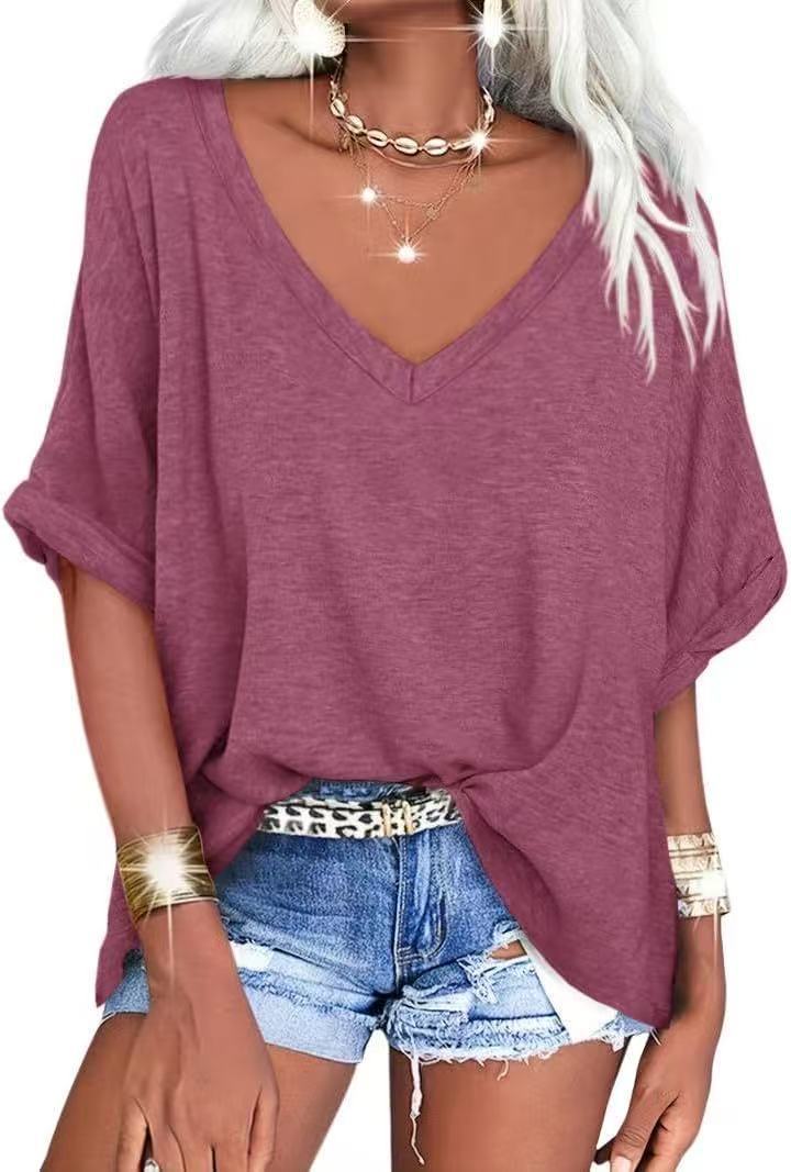 Summer Casual V-Neck T-Shirt