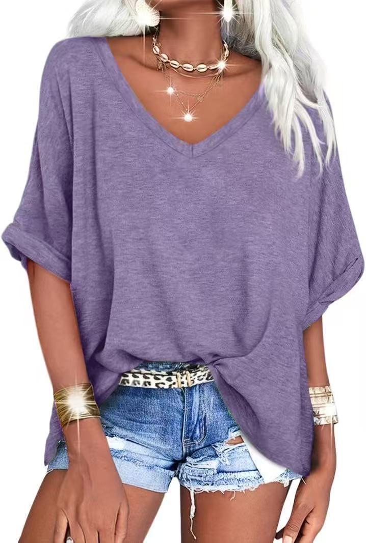 Summer Casual V-Neck T-Shirt