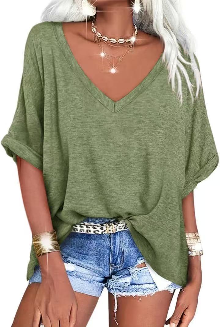 Summer Casual V-Neck T-Shirt
