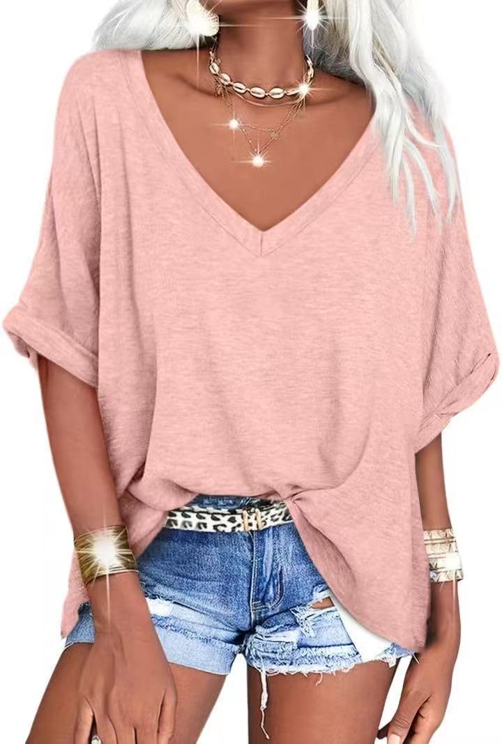 Summer Casual V-Neck T-Shirt