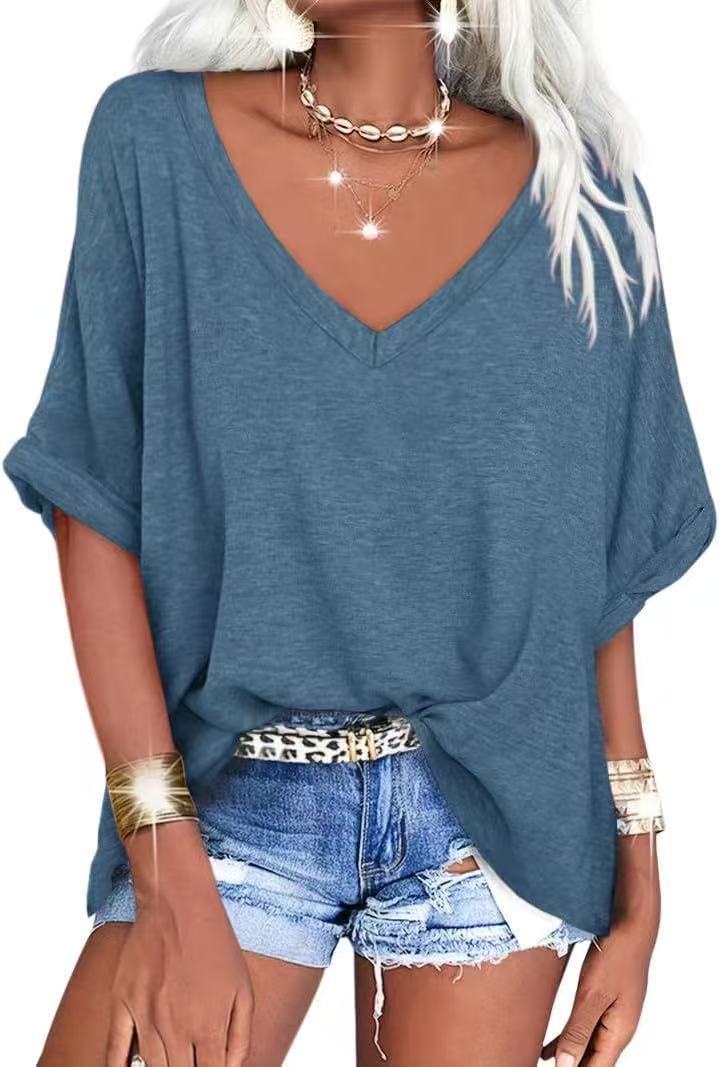 Summer Casual V-Neck T-Shirt