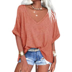 Summer Casual V-Neck T-Shirt