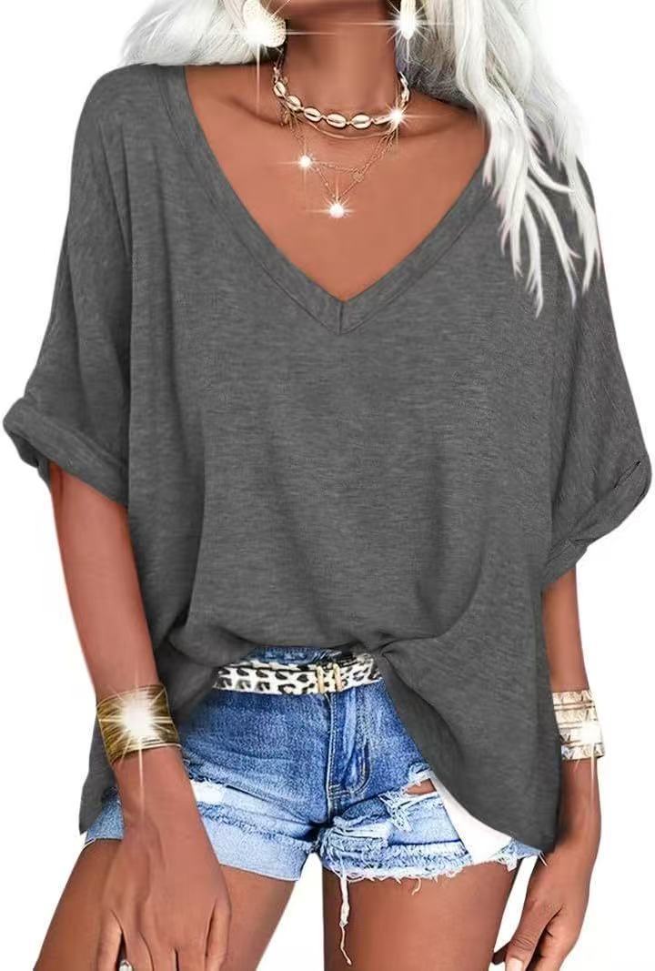 Summer Casual V-Neck T-Shirt