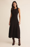 Robe pull midi Elba – Robe midi moulante en maille à manches courtes pour femme – Mélange de rayonne