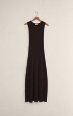 Robe pull midi Elba – Robe midi moulante en maille à manches courtes pour femme – Mélange de rayonne