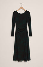 Robe midi en maille florale Spellbound - Robe transparente ajustée à manches longues imprimée pour femme