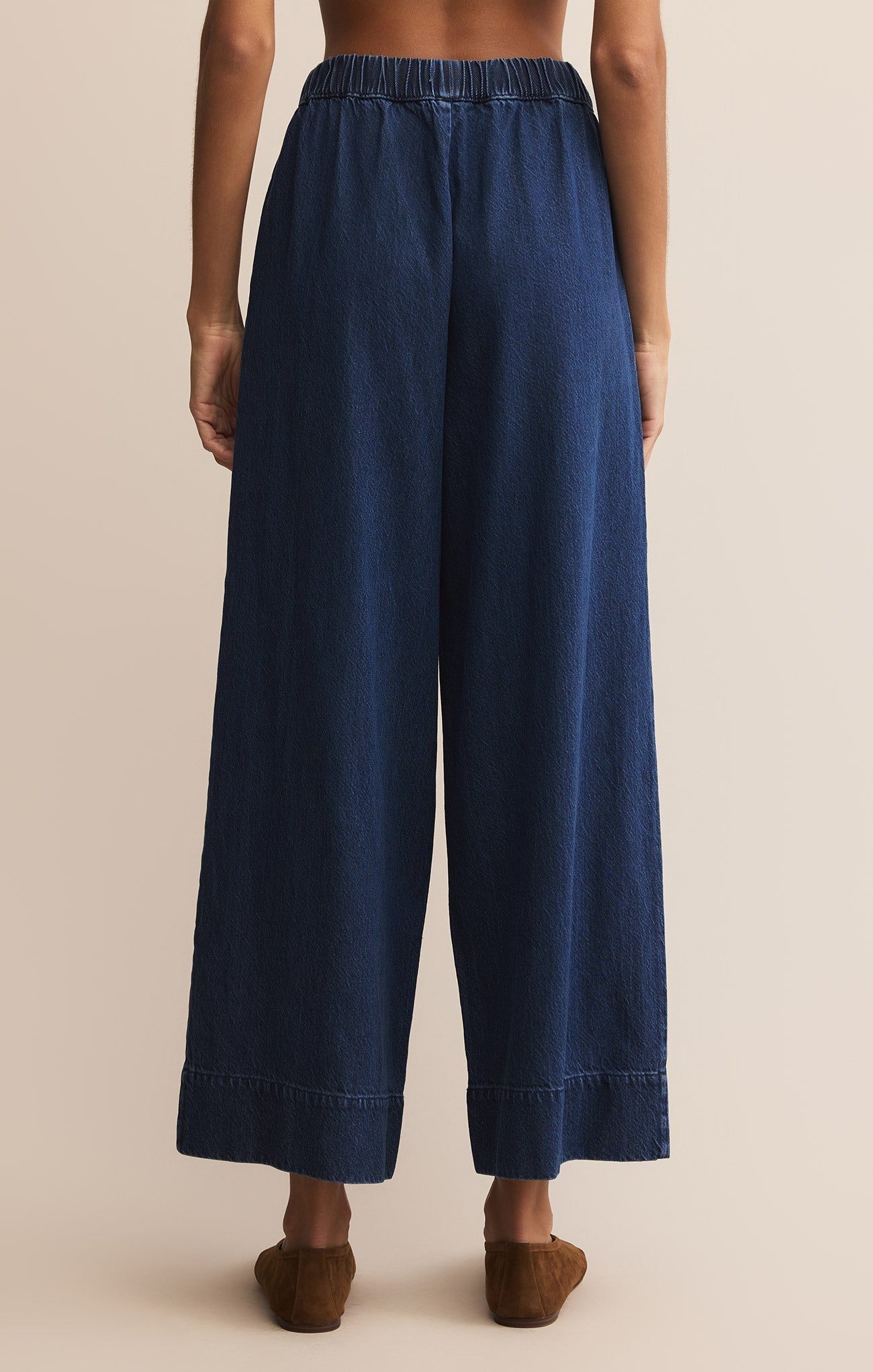 Pantalon Weston Luxe en Jean Doux - Pantalon Cheville Taille Haute en Lyocell et Coton Mélangés pour Femme