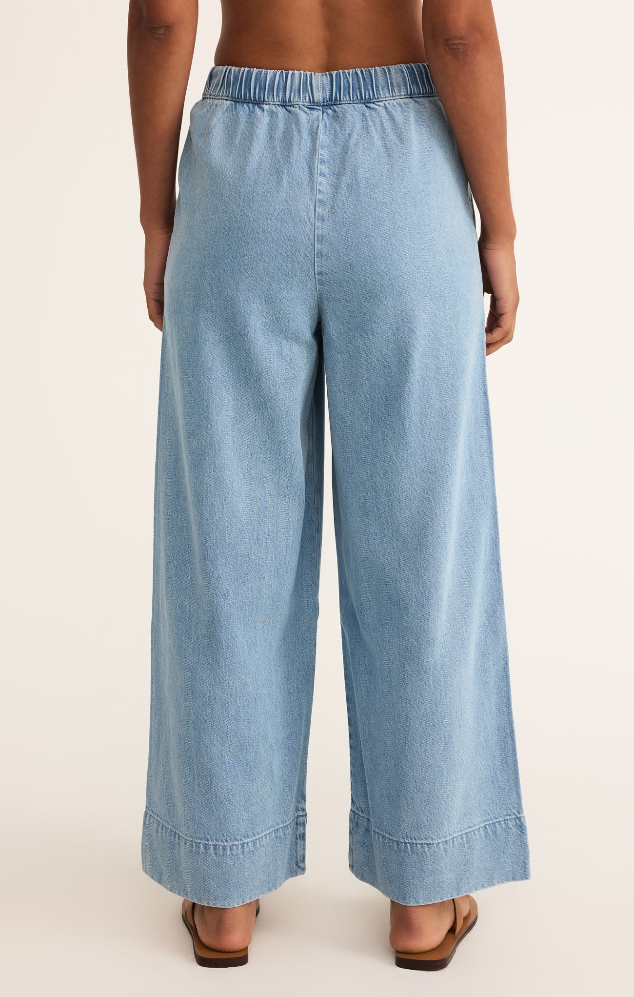 Pantalon Weston Luxe en Jean Doux - Pantalon Cheville Taille Haute en Lyocell et Coton Mélangés pour Femme