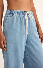 Pantalon Weston Luxe en Jean Doux - Pantalon Cheville Taille Haute en Lyocell et Coton Mélangés pour Femme