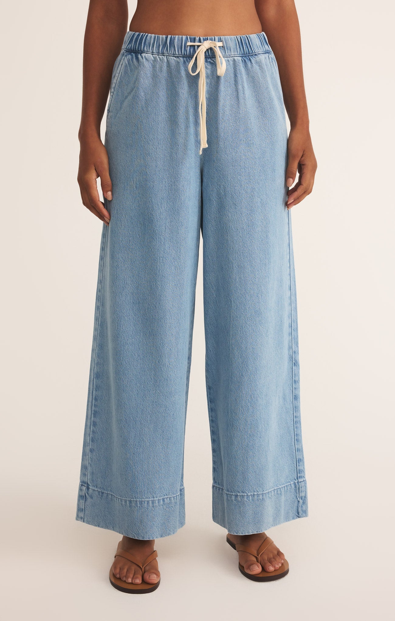Pantalon Weston Luxe en Jean Doux - Pantalon Cheville Taille Haute en Lyocell et Coton Mélangés pour Femme