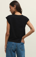 Haut en jersey de coton Camino – T-shirt ras-du-cou 100 % coton pour femme avec manches originales