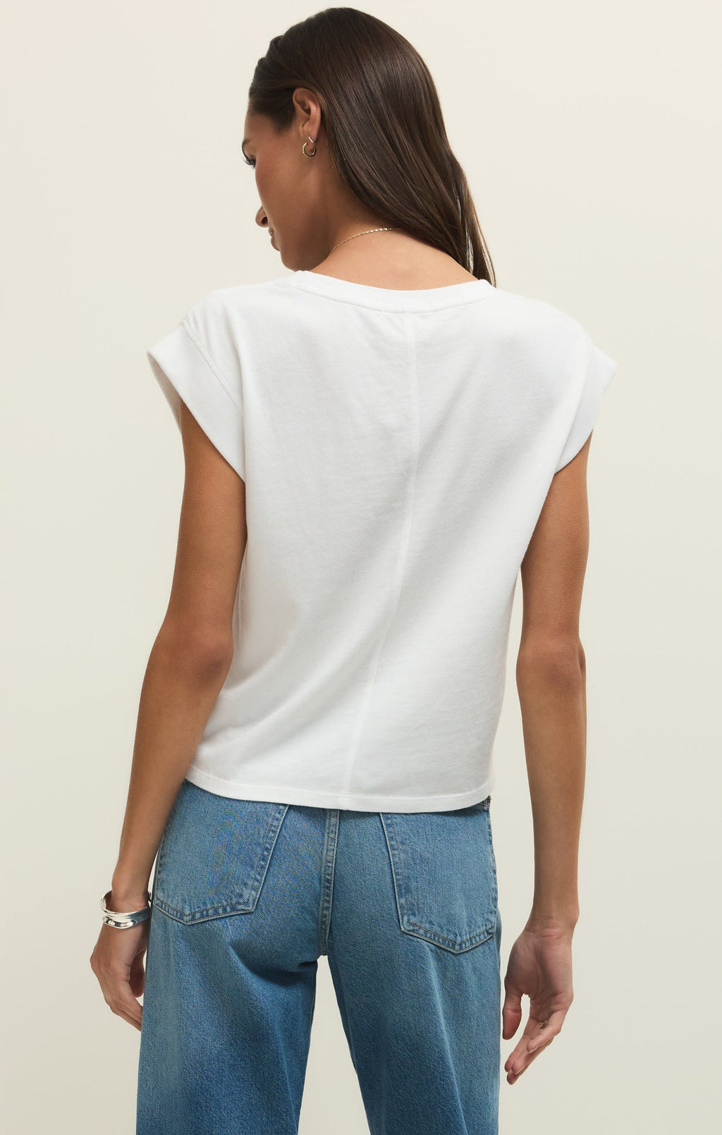 Haut en jersey de coton Camino – T-shirt ras-du-cou 100 % coton pour femme avec manches originales