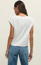 Haut en jersey de coton Camino – T-shirt ras-du-cou 100 % coton pour femme avec manches originales