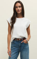 Haut en jersey de coton Camino – T-shirt ras-du-cou 100 % coton pour femme avec manches originales