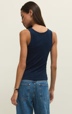 Débardeur à encolure dégagée Slub Classique - Débardeur en jersey brossé léger 100 % coton pour femme
