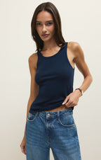 Débardeur à encolure dégagée Slub Classique - Débardeur en jersey brossé léger 100 % coton pour femme