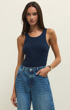 Débardeur à encolure dégagée Slub Classique - Débardeur en jersey brossé léger 100 % coton pour femme