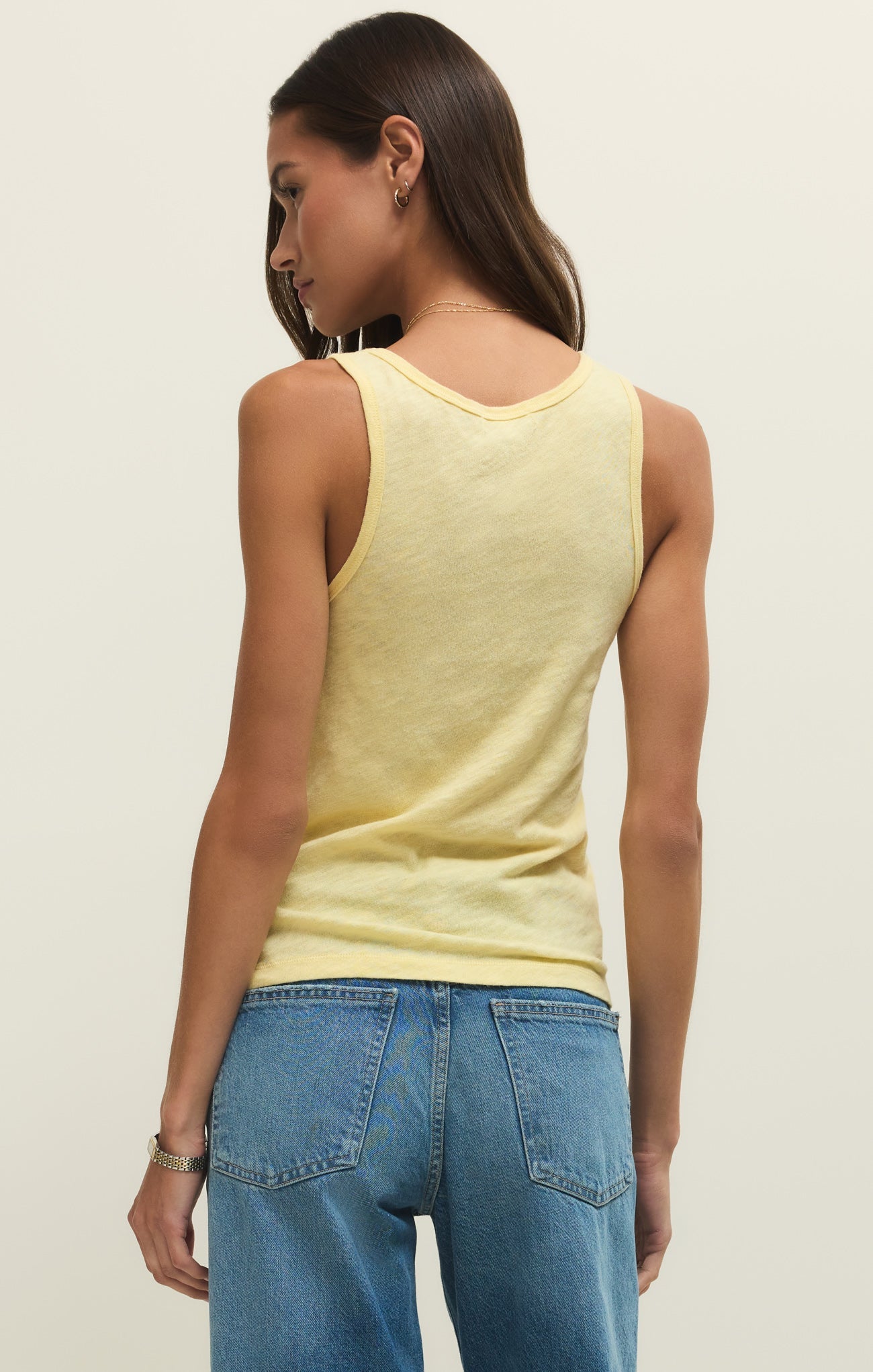 Débardeur à encolure dégagée Slub Classique - Débardeur en jersey brossé léger 100 % coton pour femme