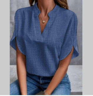 Soft V-Neck Flutter Sleeve shirt