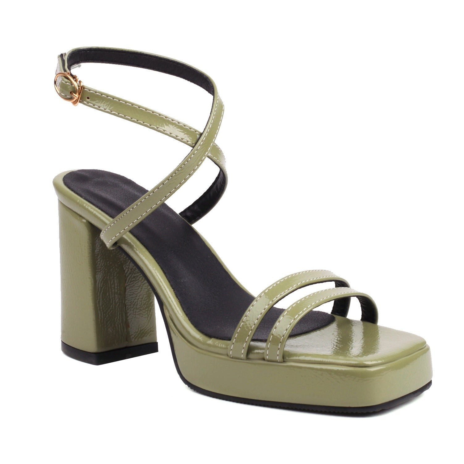 Summer Square Toe Block Heel Sandals