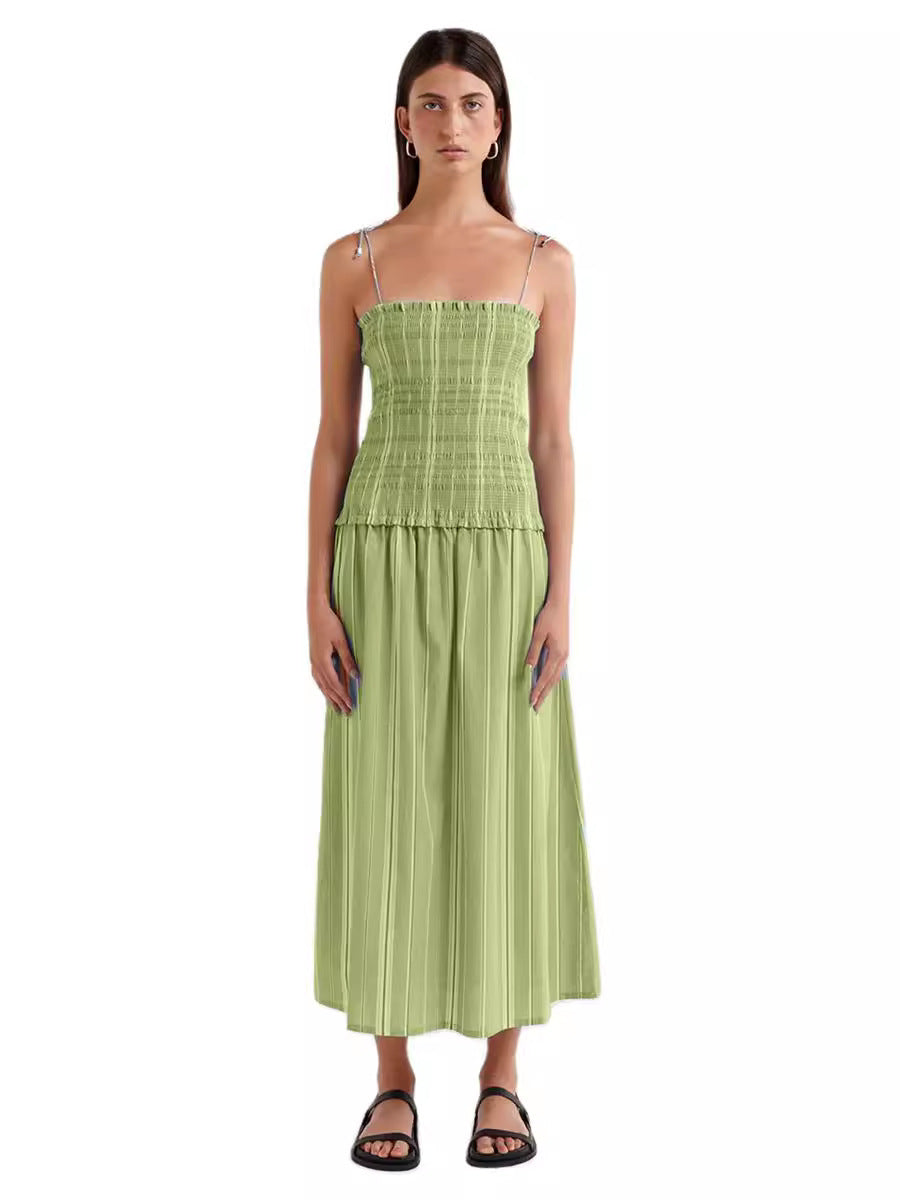 Striped Sleeveless Midi Dress