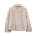 Winter Luxury Fur Lapel Winter Plush Coat