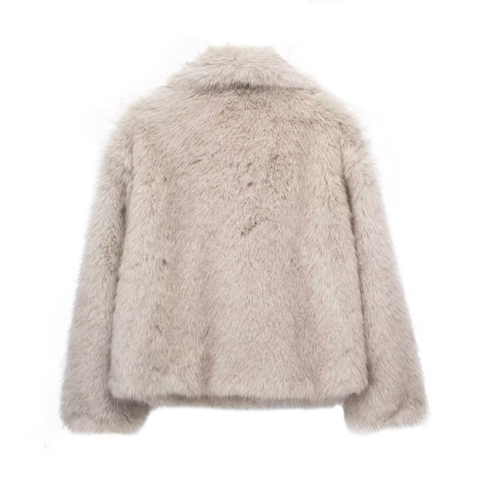 Winter Luxury Fur Lapel Winter Plush Coat
