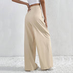 Elena High-Waist Pleated Wide-Leg Pants | Chic Flowy Dress Slacks