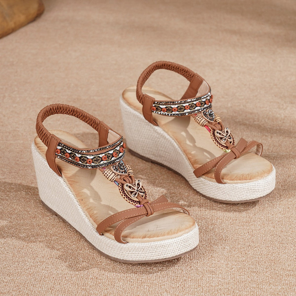 Casual Versatile Beach Wedge Sandals For Outerwear