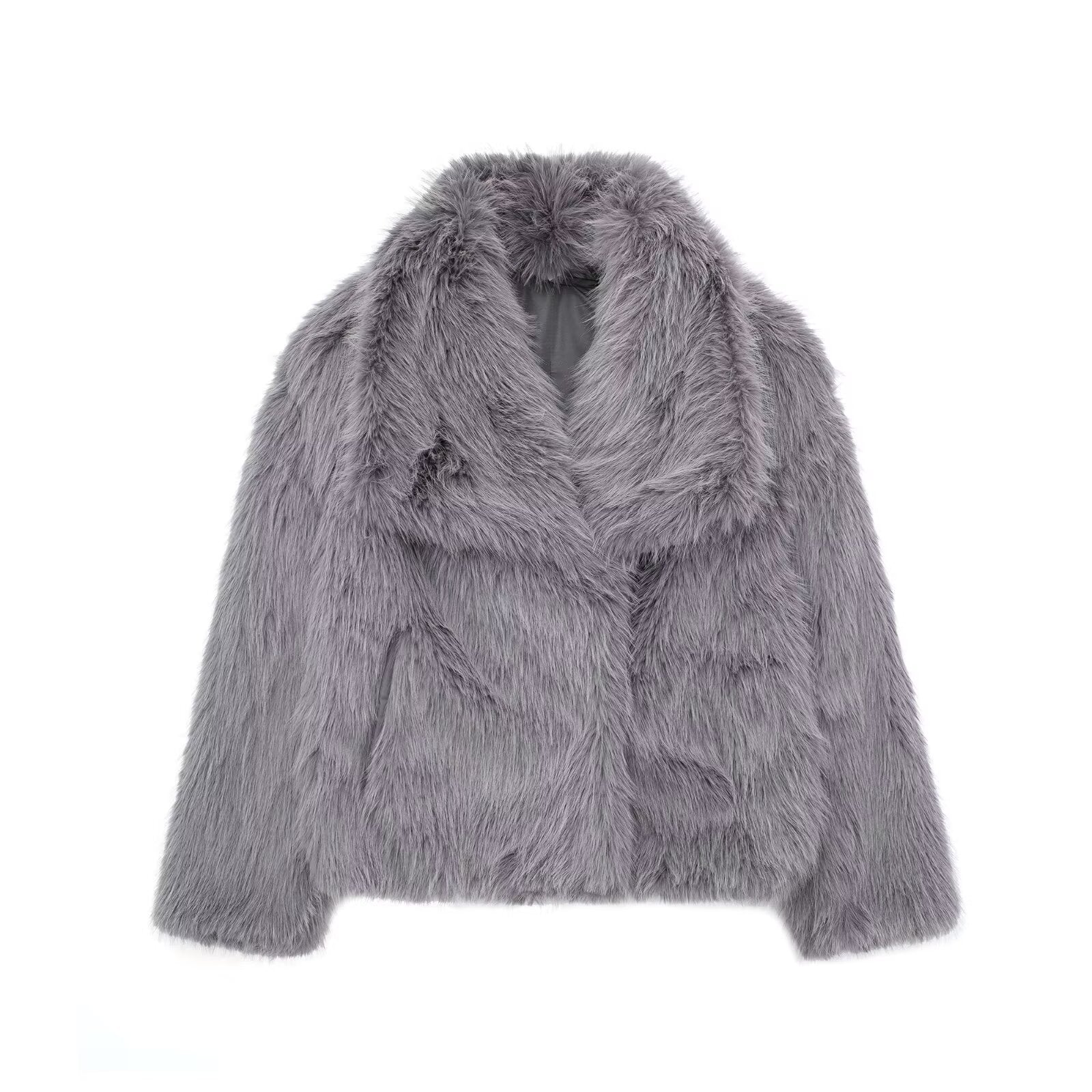 Winter Luxury Fur Lapel Winter Plush Coat