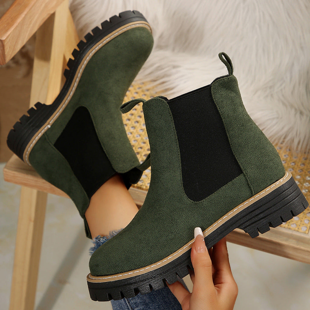 Frosted Suede Chelsea Boots