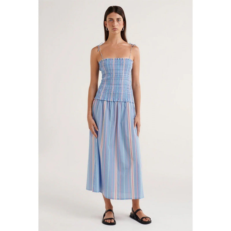 Striped Sleeveless Midi Dress