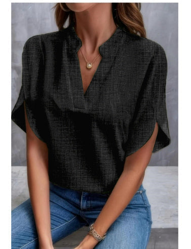 Soft V-Neck Flutter Sleeve shirt