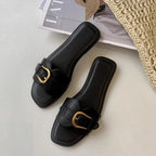 Buckled Strap Slide Sandals
