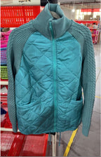 Quilted Knit-Sleeve Winter Jacket