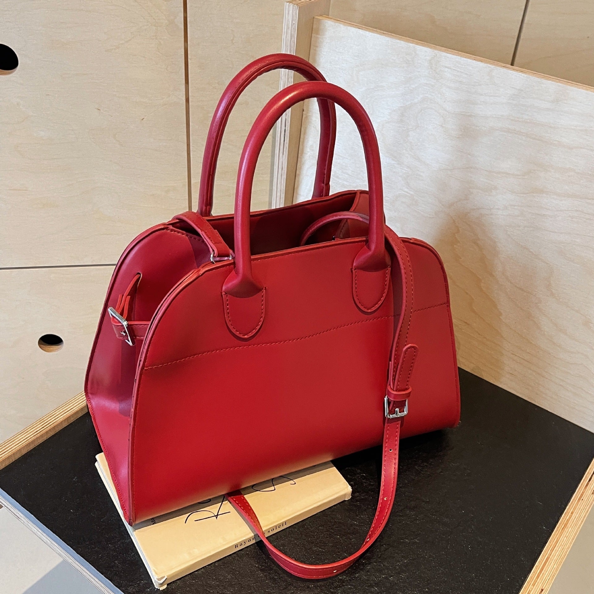 Retro Side-Buckle Top Handle Tote Bag