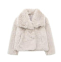 Winter Luxury Fur Lapel Winter Plush Coat