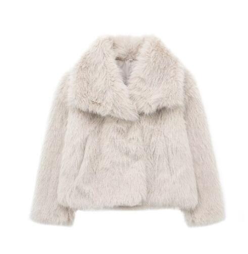 Winter Luxury Fur Lapel Winter Plush Coat