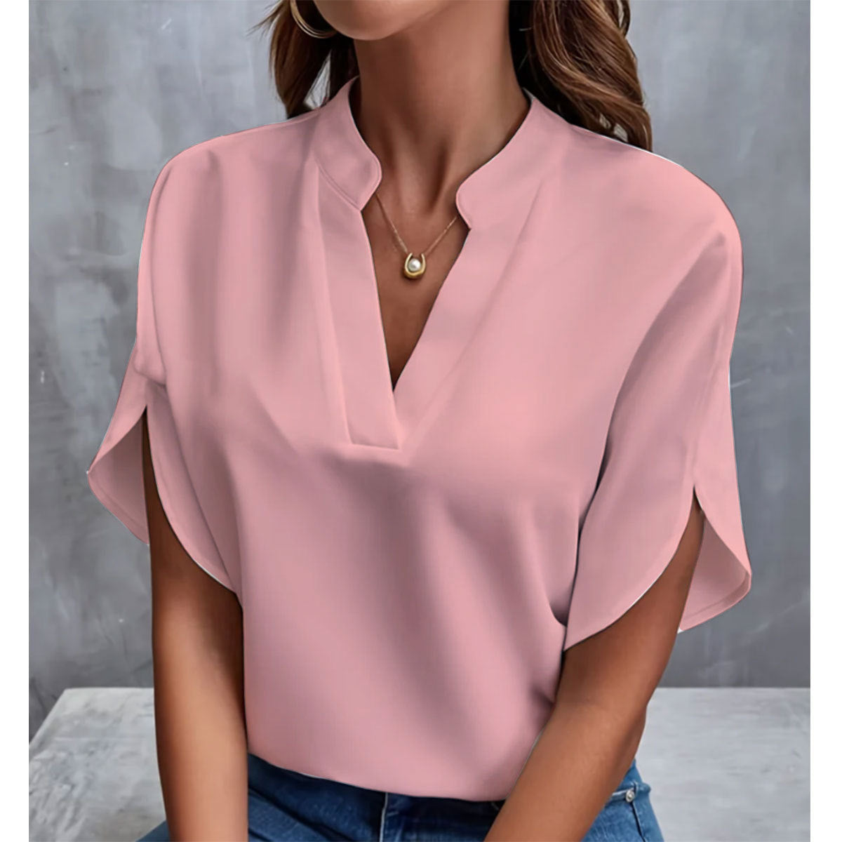 Soft V-Neck Flutter Sleeve shirt