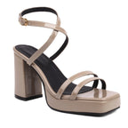 Summer Square Toe Block Heel Sandals