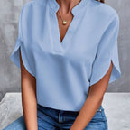 Soft V-Neck Flutter Sleeve shirt