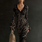 Vintage Print Wool Knit Dress