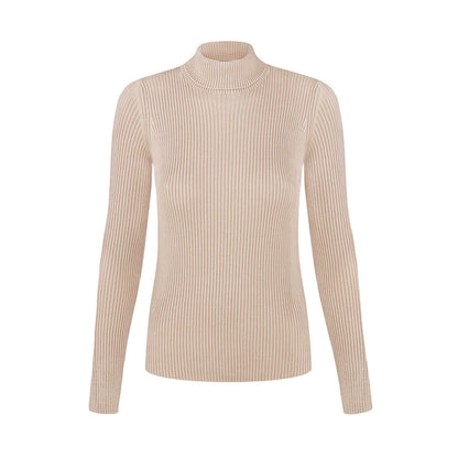Women's Premium Ribbed Turtleneck Sweater - Slim Fit Long Sleeve Knit Pullover
