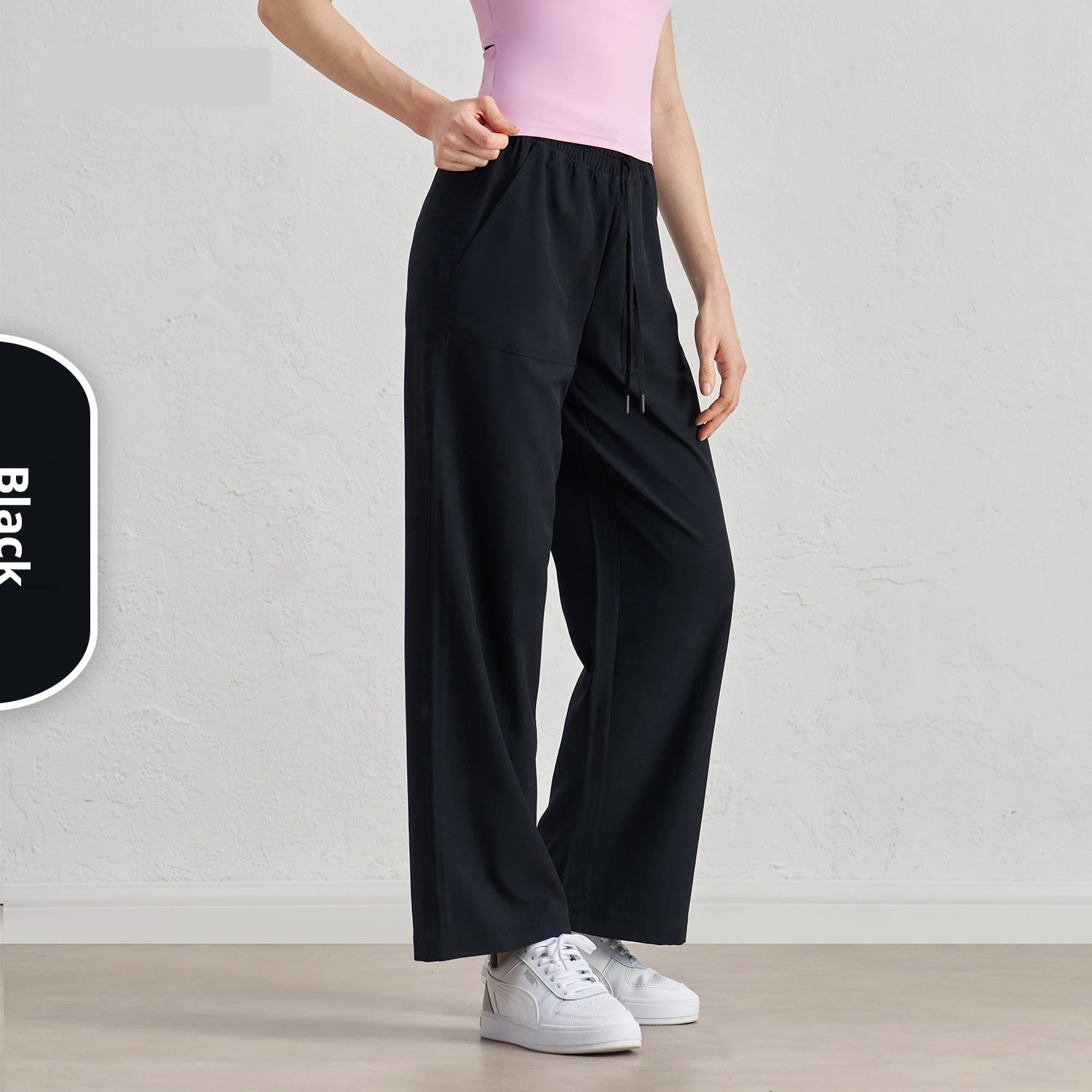 Women's High-Waist Wide-Leg Paratrooper Pants - Casual Drawstring Baggy Trousers