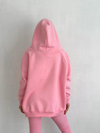 Women’s Casual 3-Piece Sport Suit | Oversized Hoodie, Padded Vest, and Slim Tapered Pants.